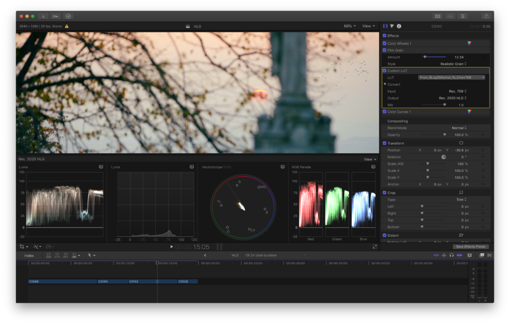 Final Cut Pro: Barevná postprodukce - individuální